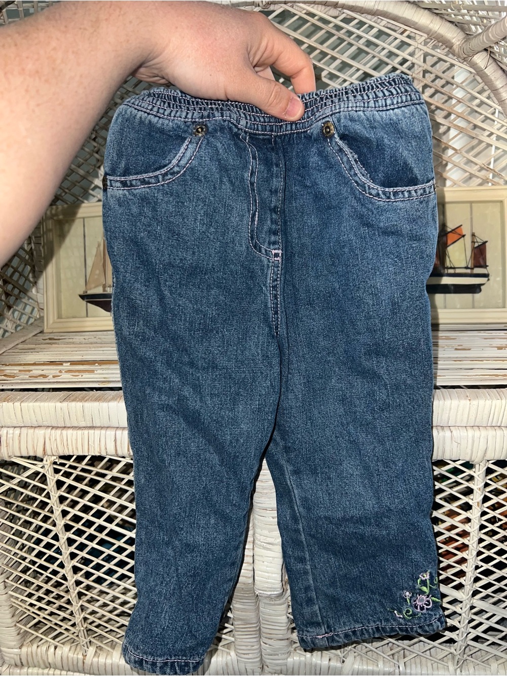 Y2k vintage Cherokee baby floral embroidered jeans